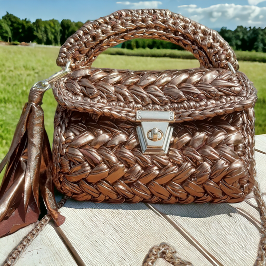 Shiroli Handmade Designer Metallic Copper Bag