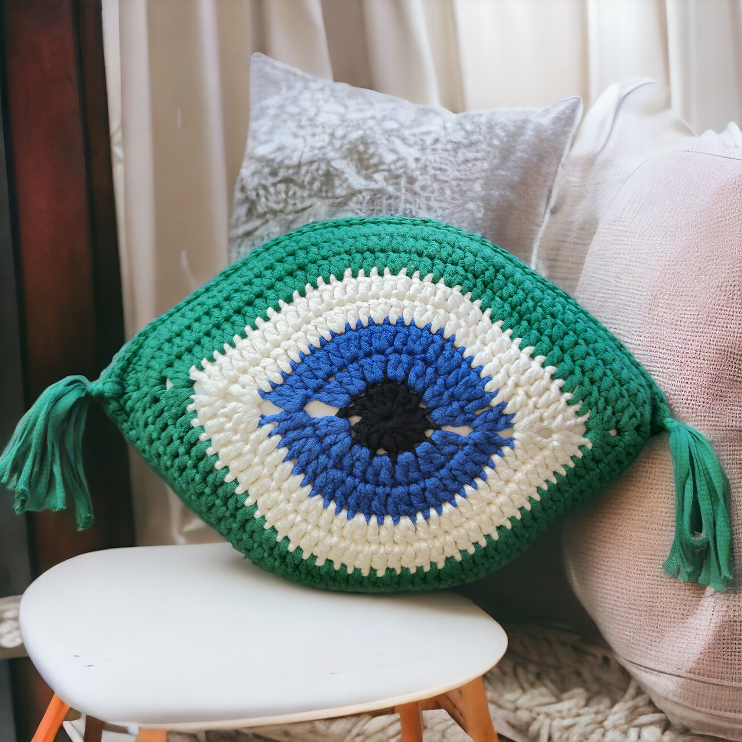 Shiroli Handmade Evil Eye Cushion