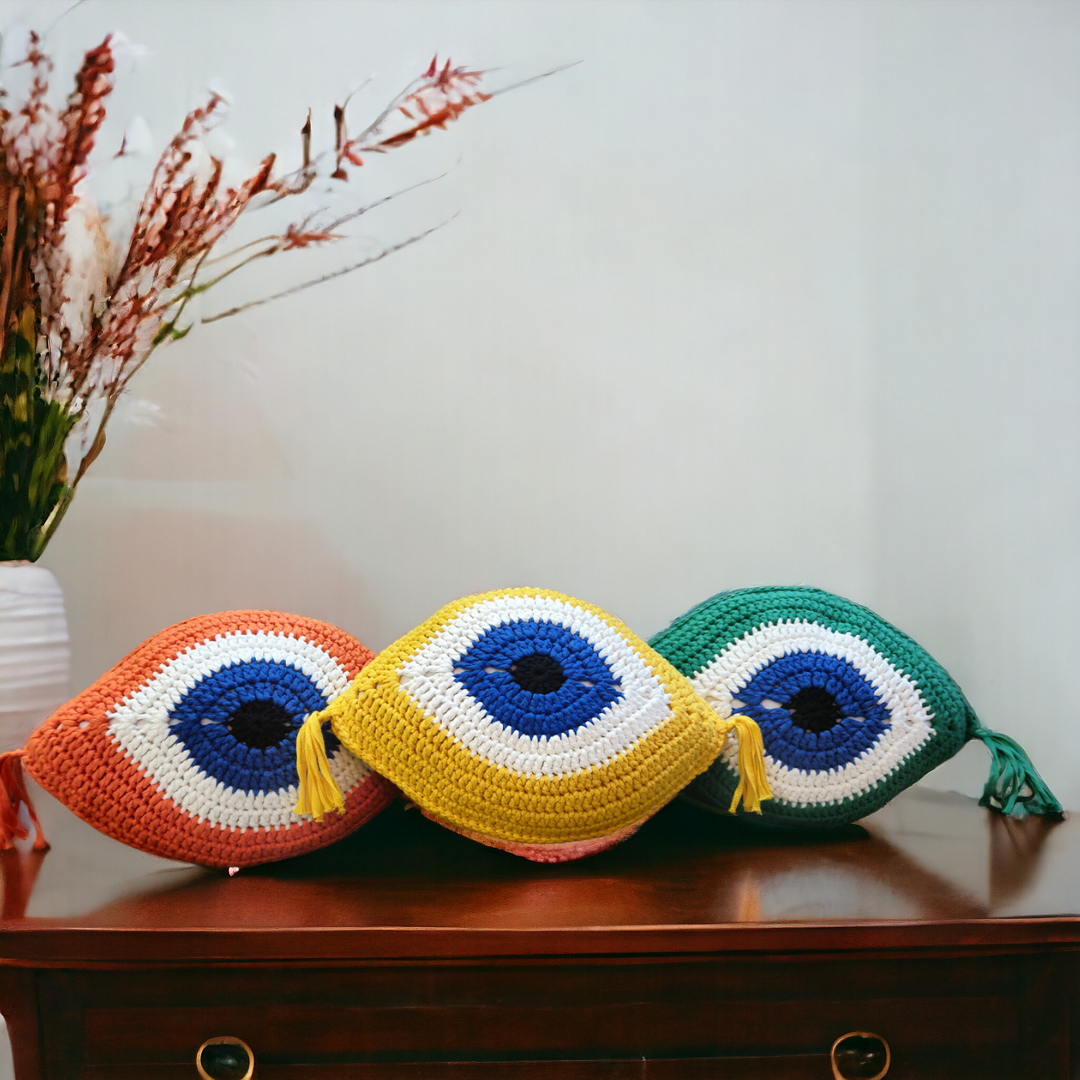 Shiroli Handmade Evil Eye Cushion