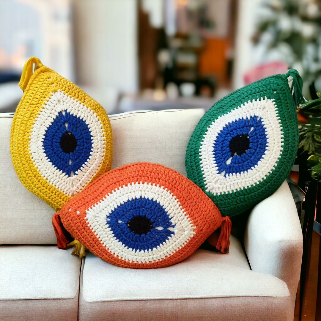 Shiroli Handmade Evil Eye Cushion