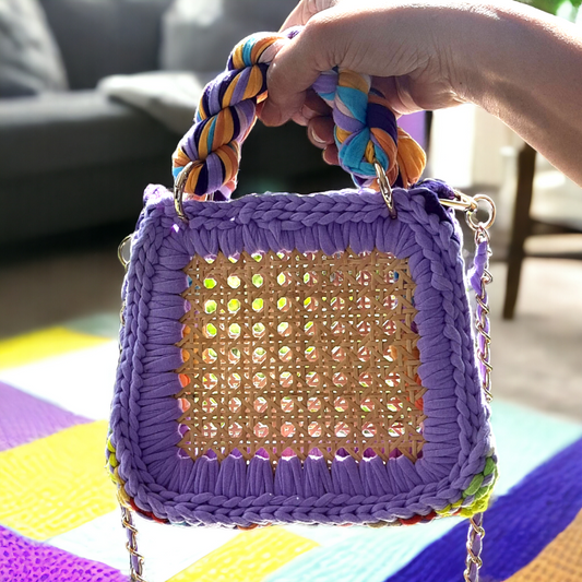 Shiroli Handmade Cane Webbing Multicolor Handbag