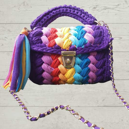 Shiroli Handmade Purple Tint Crochet Handbag- Image 2