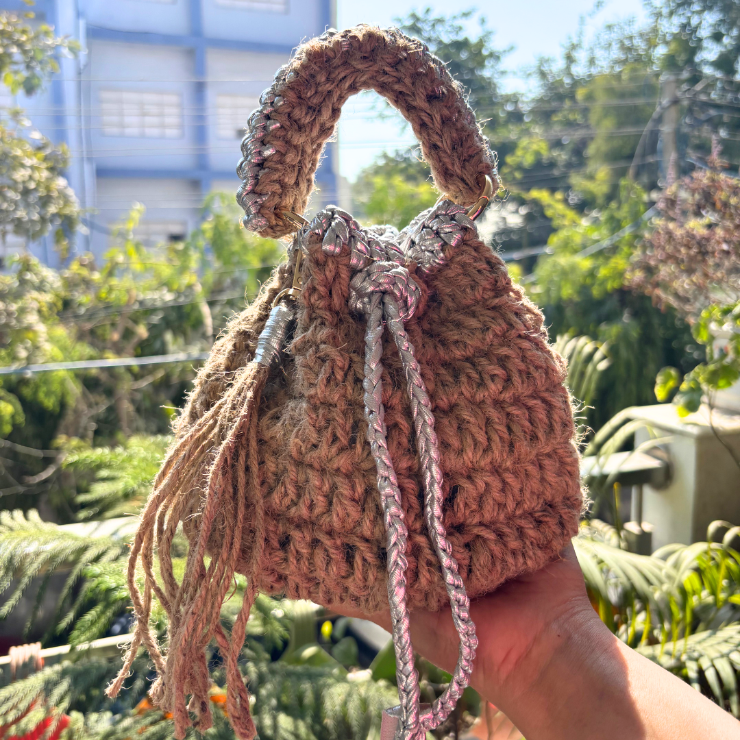 Shiroli Handmade Designer Ecofriendly Jute Potli Bag - Image 2