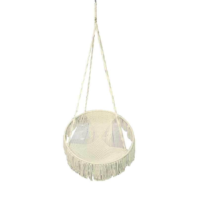 Boho Style Indoor & Outdoor Cotton Rope Hanging Swing - Shiroli - Image 5