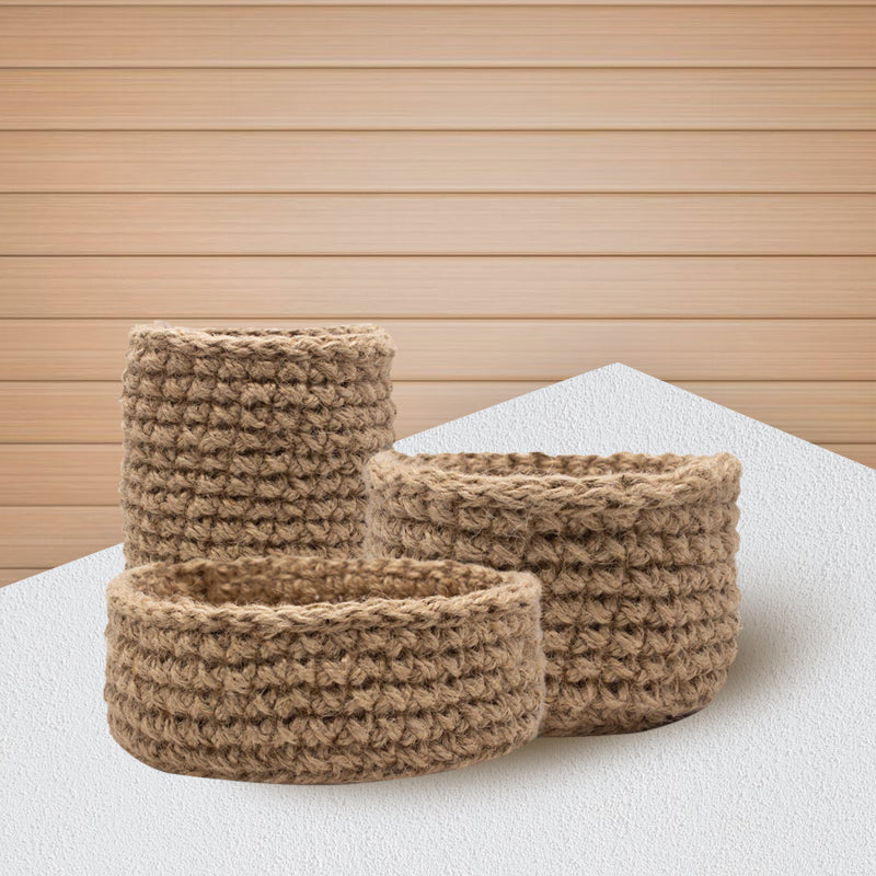 Handmade Jute Organizer Basket - Set of 3 - Image 1