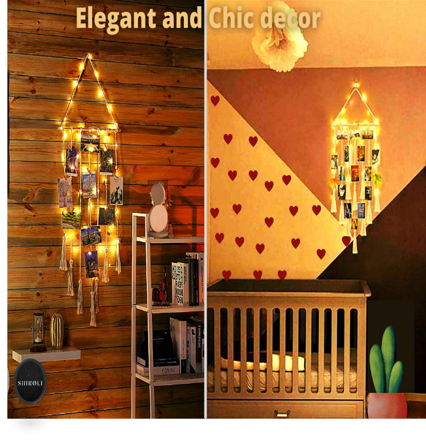 Hanging Photo Display Wall Decor With LED Light-Shiroli-16