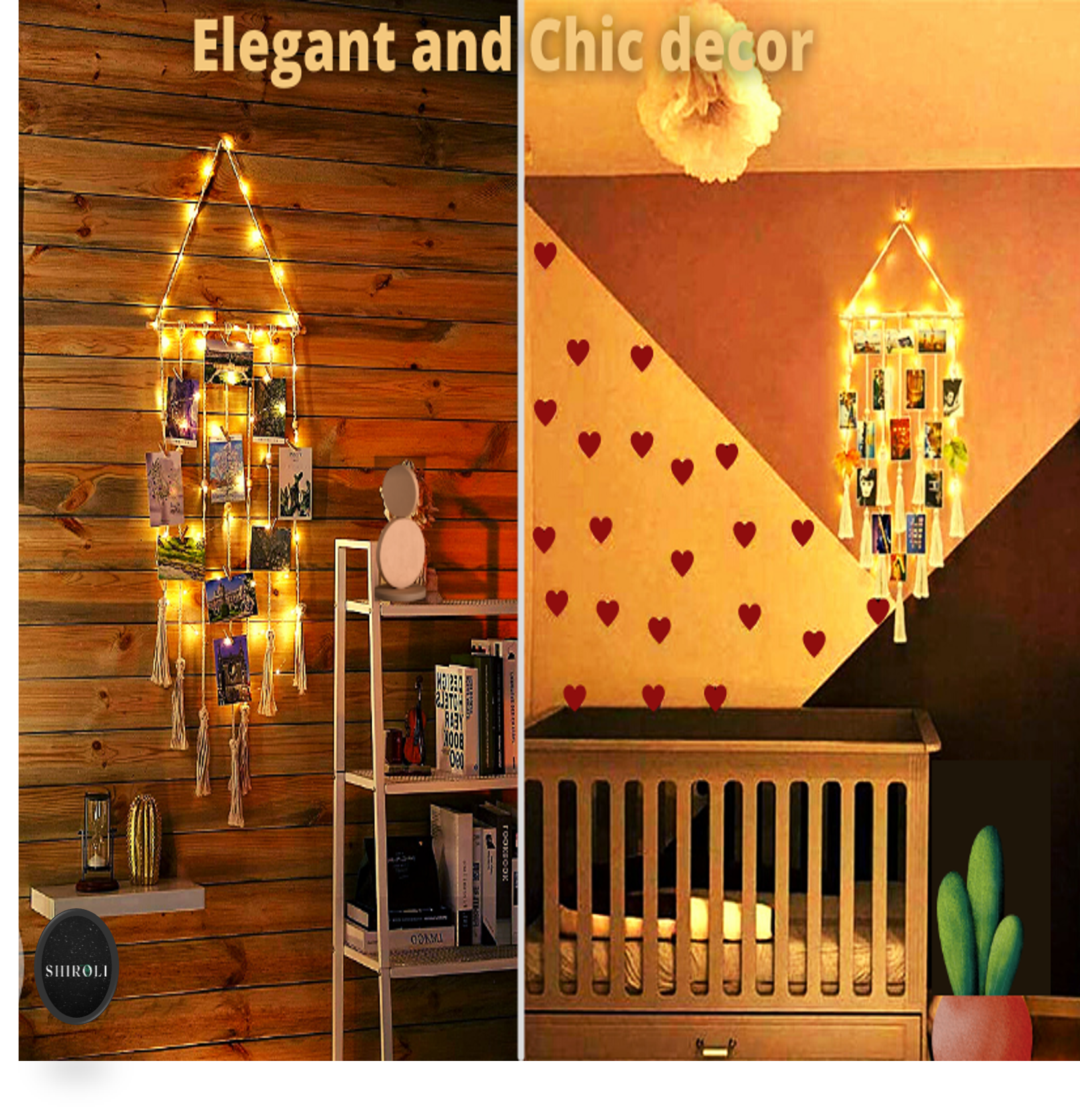 Hanging Photo Display Wall Decor With LED Light-Shiroli-16