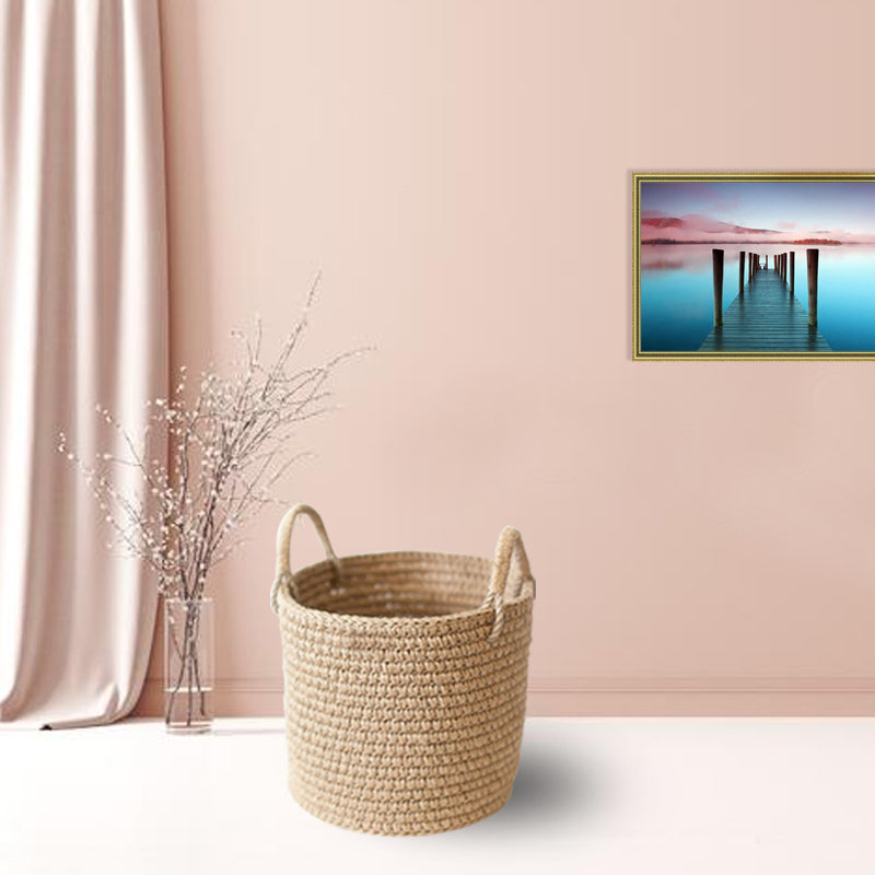 Large Jute Basket With Handles