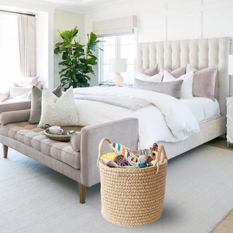 Large Jute Basket With Handles