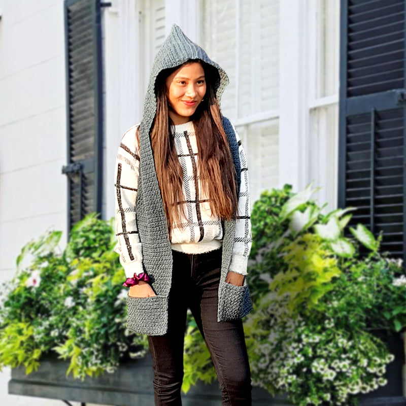 Muffler with hoodie and pockets- Shiroli- Image 5