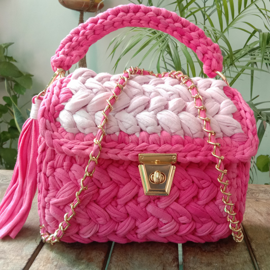 Shiroli Handmade Designer Dual Pink Bag - Image 1