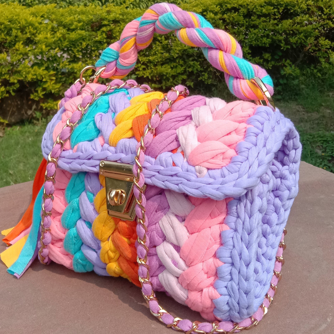 Shiroli Handmade Designer particolored Bag - Image 2