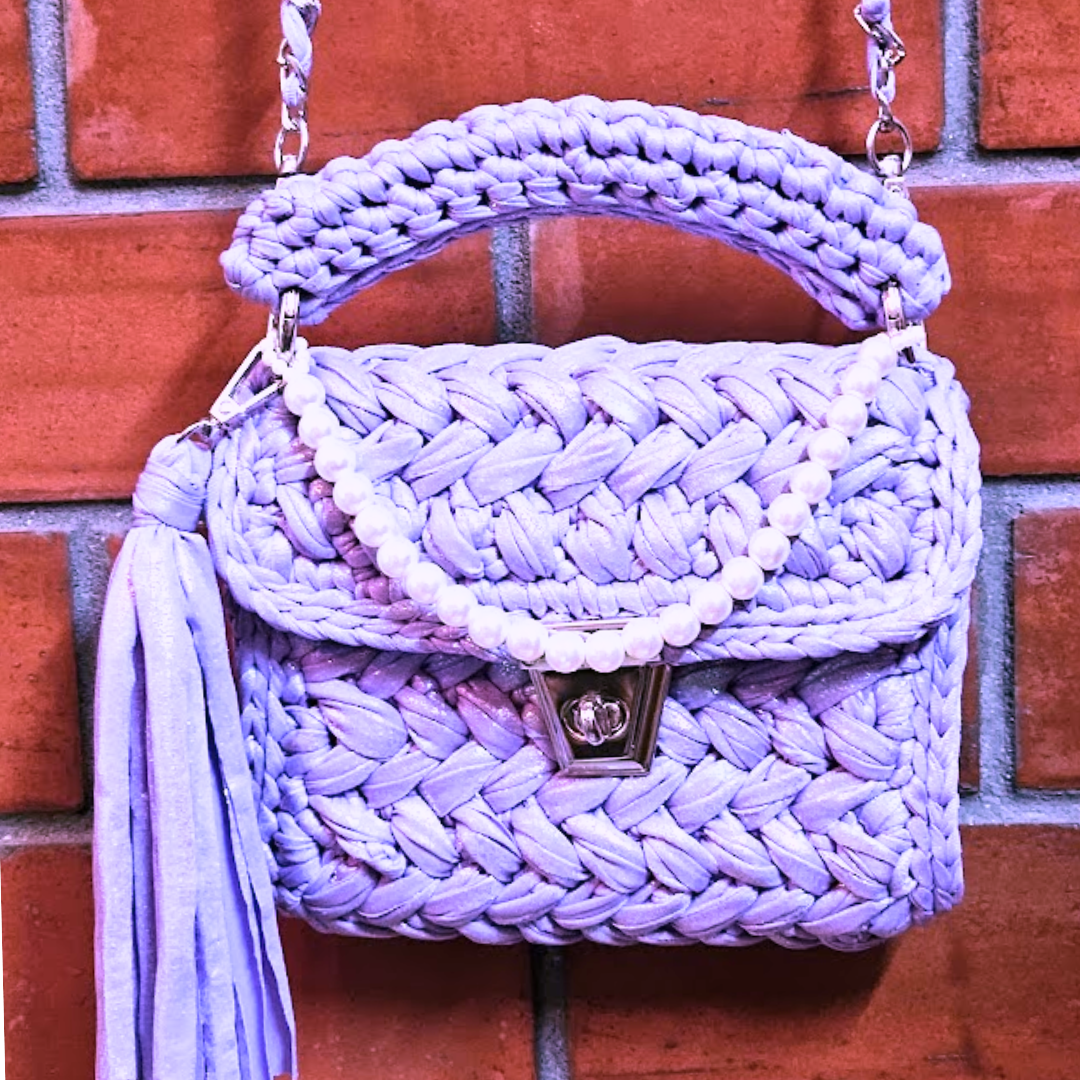 Shiroli Handmade Designer Metallic Lilac Bag