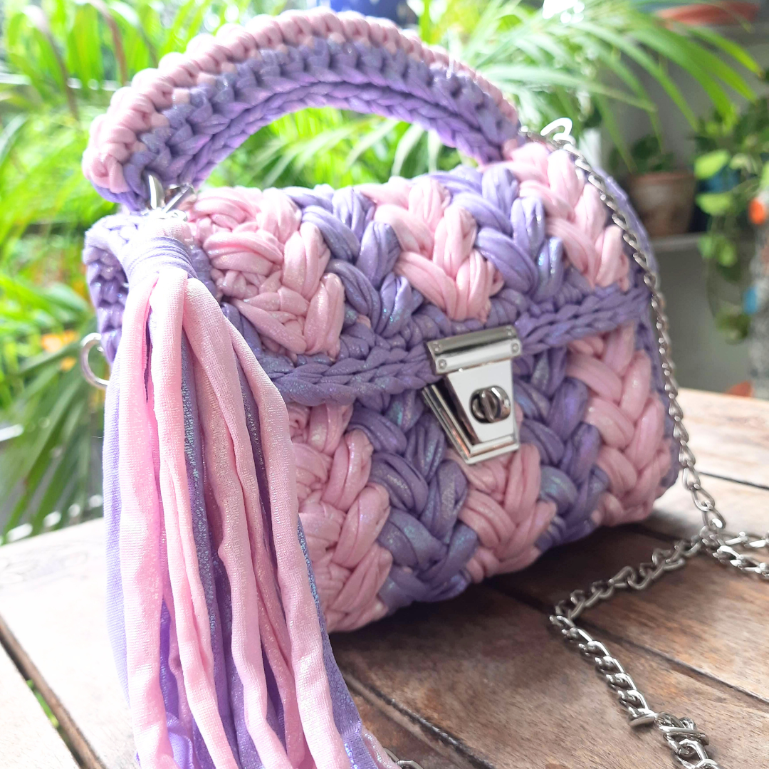 Shiroli Handmade Designer Metallic Magic Crochet Bag - Image 2