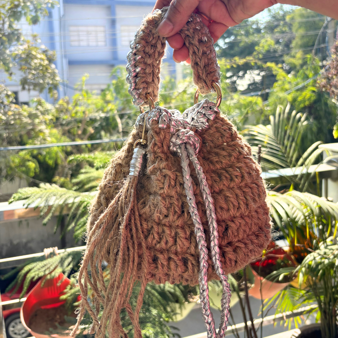 Shiroli Handmade Designer Ecofriendly Jute Potli Bag - Image 1