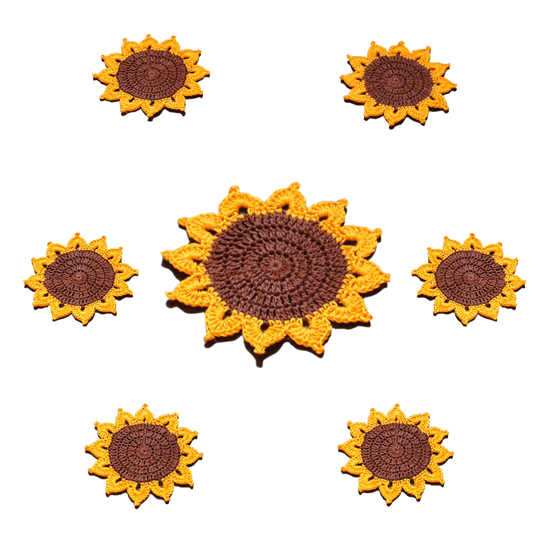 Bright & Cheery Sunflower Placement & Coaster Set - Shiroli -Image 1