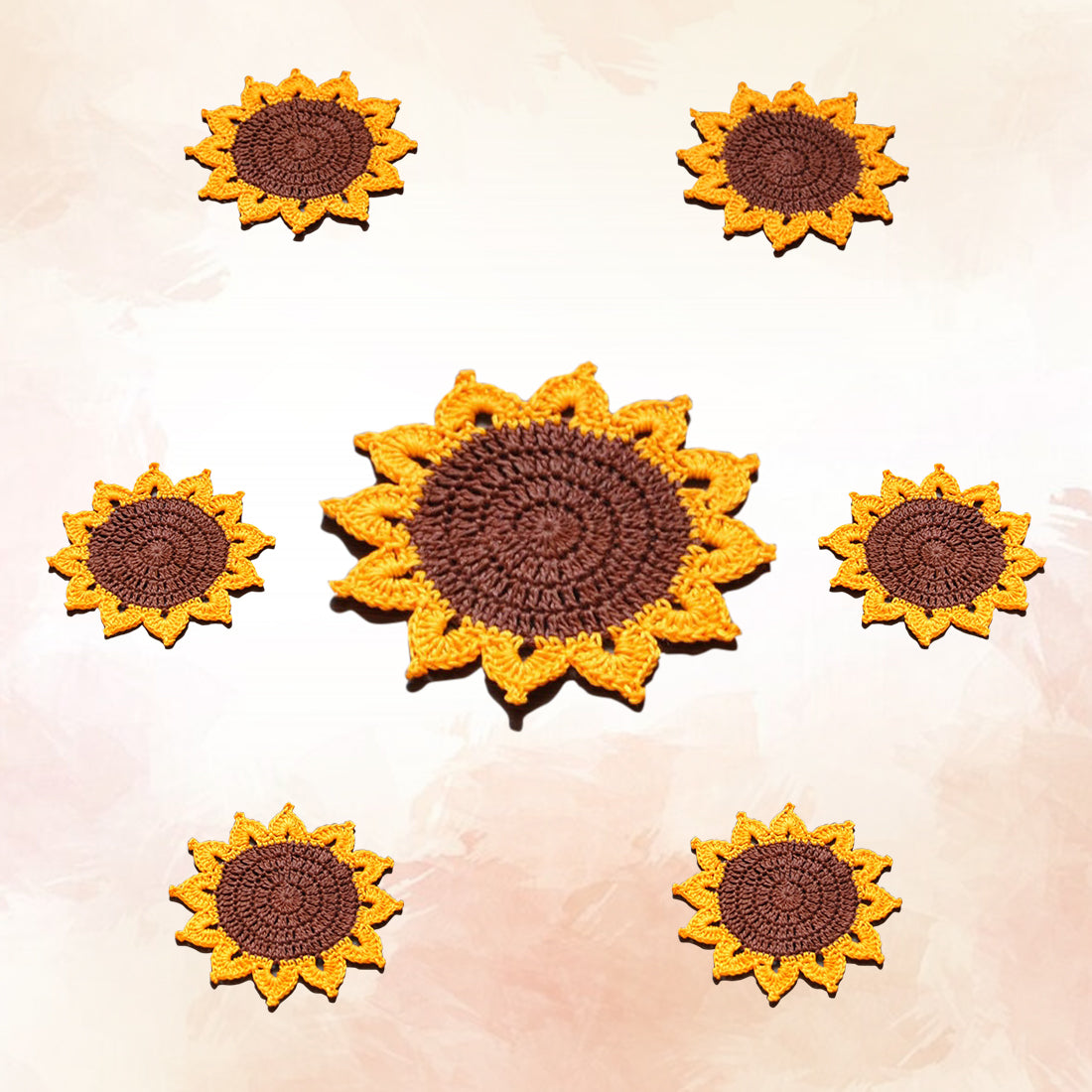 Bright & Cheery Sunflower Placement & Coaster Set - Shiroli -Image 7