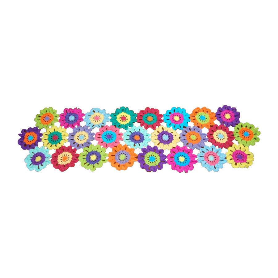 Colorful Crocheted Flower Table Runner - Shiroli - Image 7