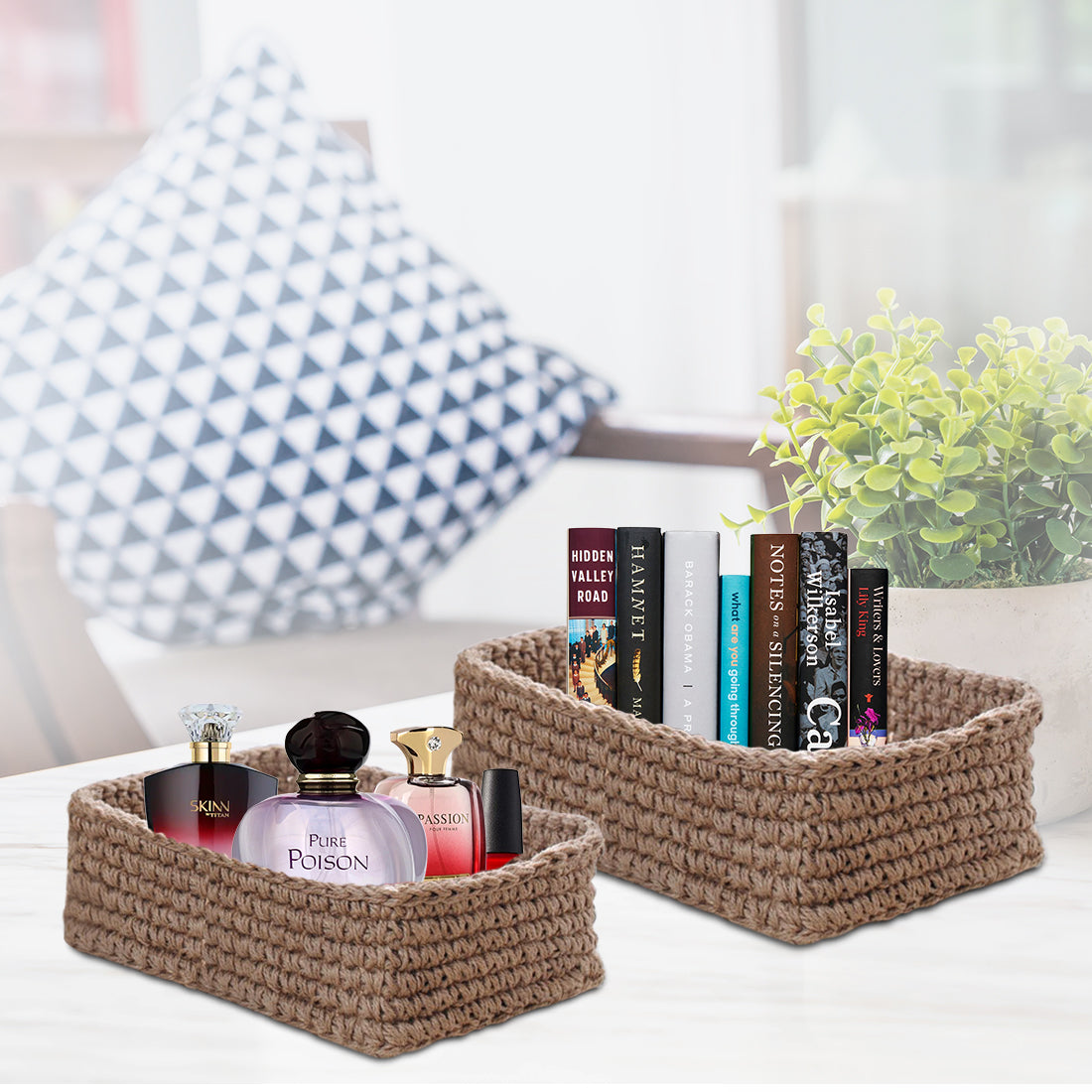Eco-Friendly Storage Organizer Baskets - Set of 2 -Shiroli - Image 2