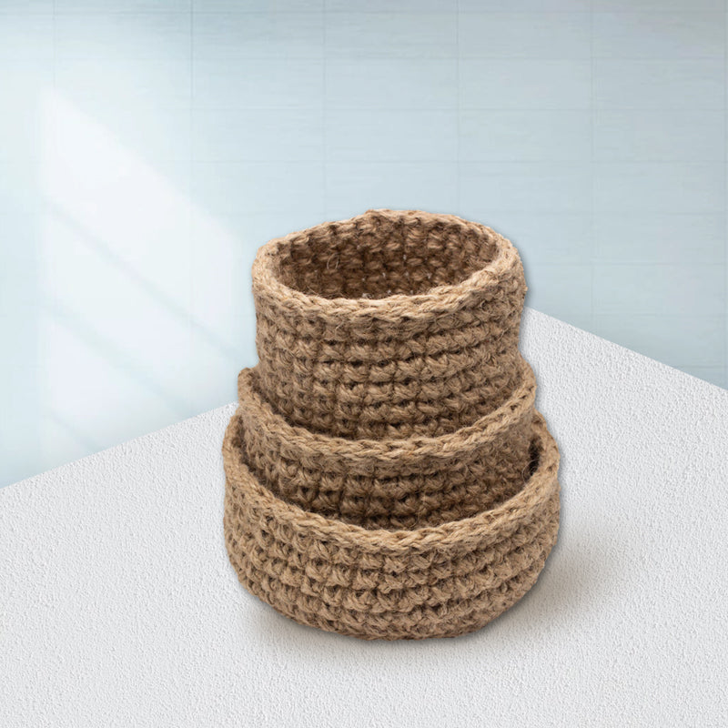 Handmade Jute Organizer Basket - Set of 3 - Image 2