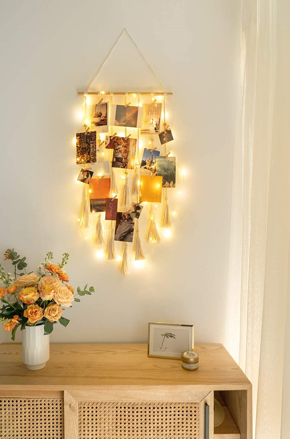 Hanging Photo Display Wall Decor With LED Light-Shiroli-12