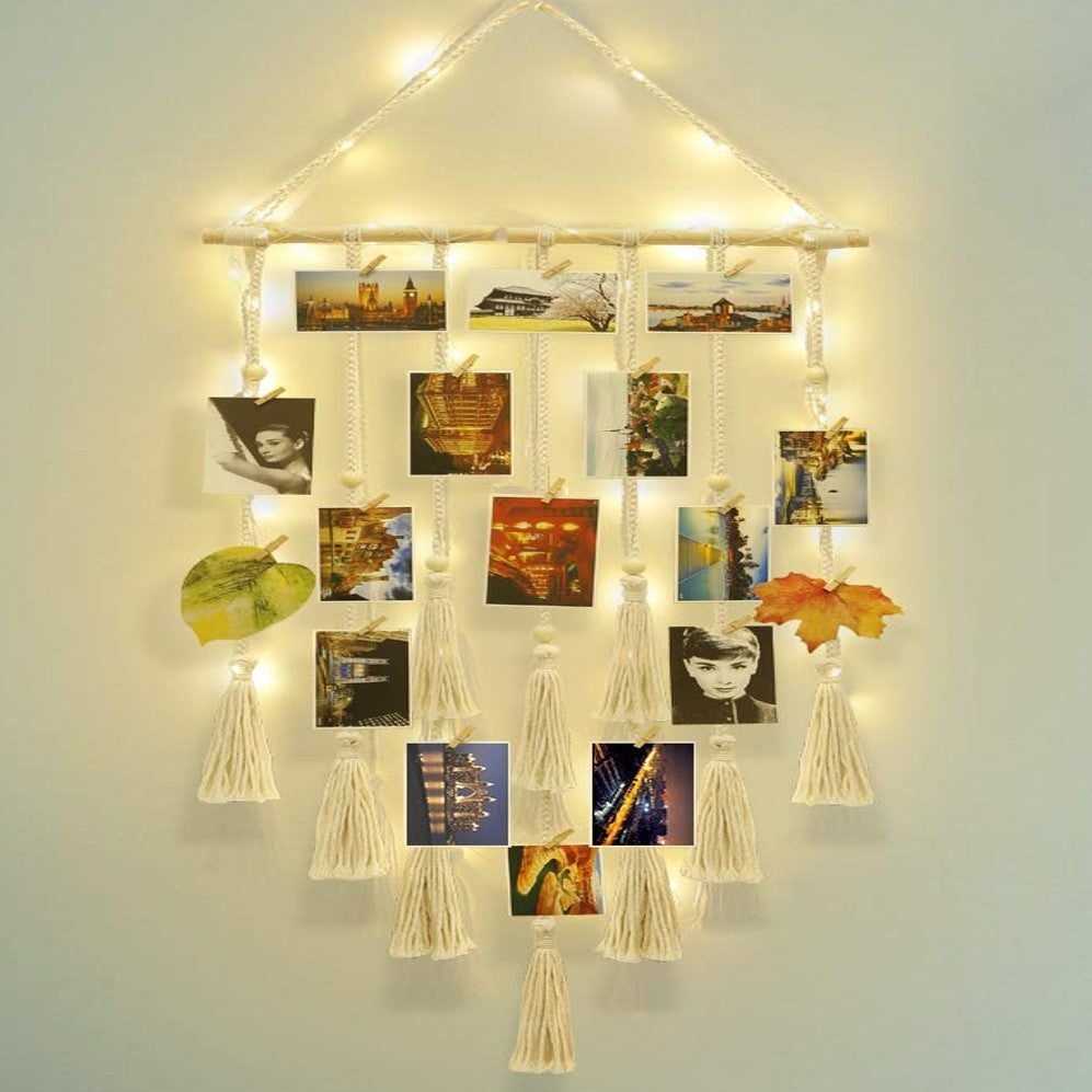 Hanging Photo Display Wall Decor With LED Light-Shiroli-8
