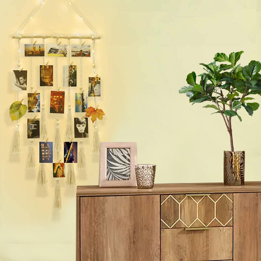 Hanging Photo Display Wall Decor With LED Light-Shiroli - Image 3