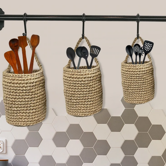 Jute Hanging Wall Storage Baskets - Shiroli - Image 2