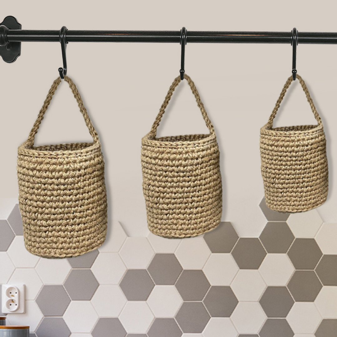 Jute Hanging Wall Storage Baskets - Shiroli - Image 3