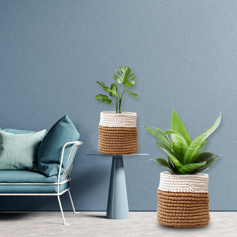 Jute Planter cum Basket - Set of 2- Shiroli -Image 4