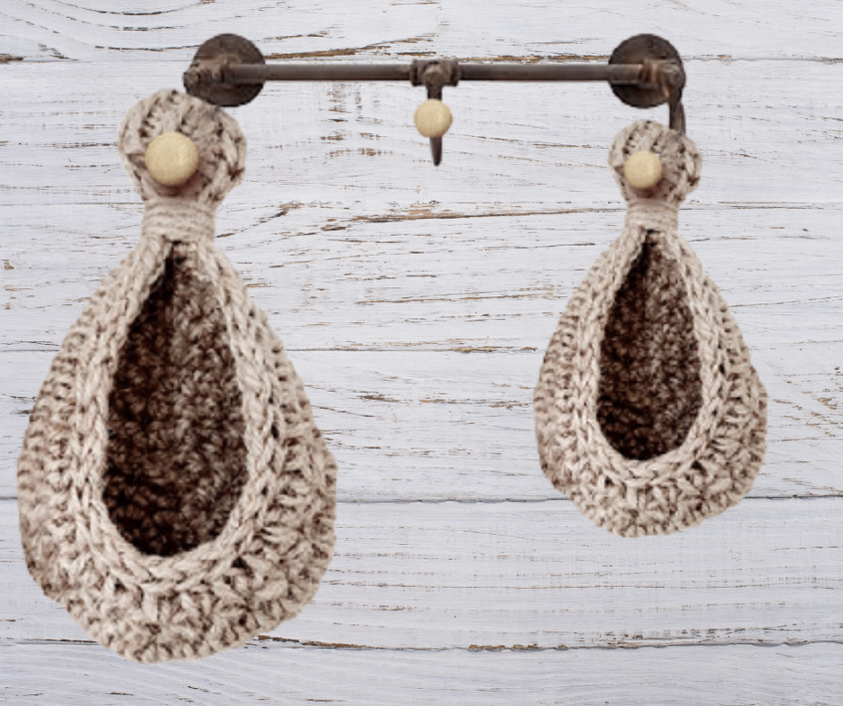 Jute Hanging Wall Basket or Planter 8 -  Set Of 2 -Shiroli