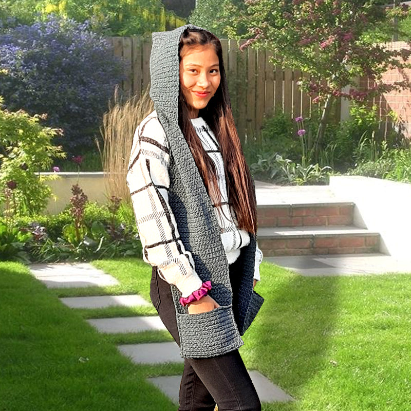 Muffler with hoodie and pockets- Shiroli- Image 6
