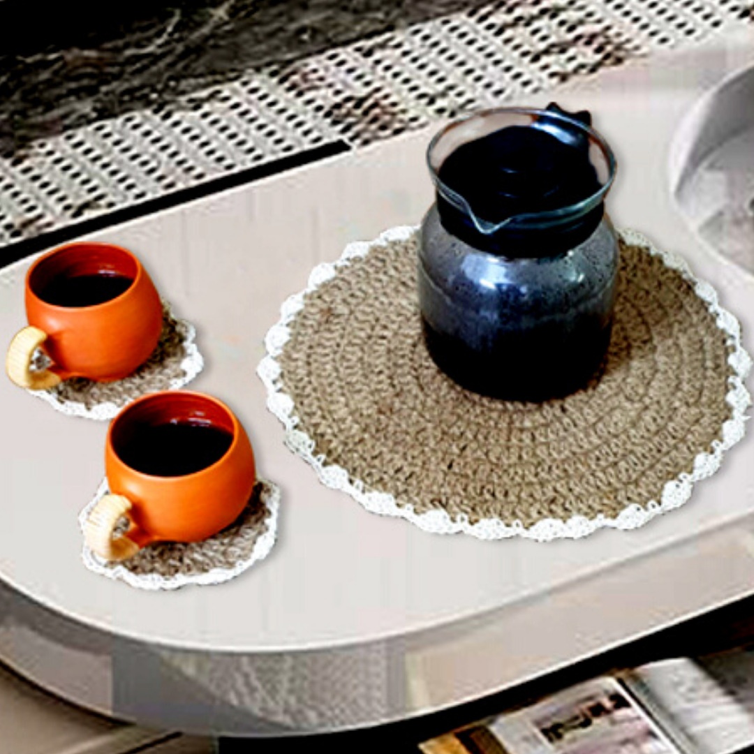 Rustic & Boho Styled Jute Placement and Coasters - Image 5 - Shiroli