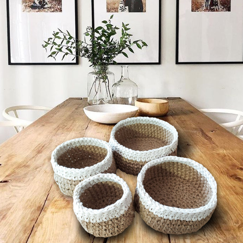 Shiroli - Handmade Jute Organizer Baskets - Set of 4 - Image 1  