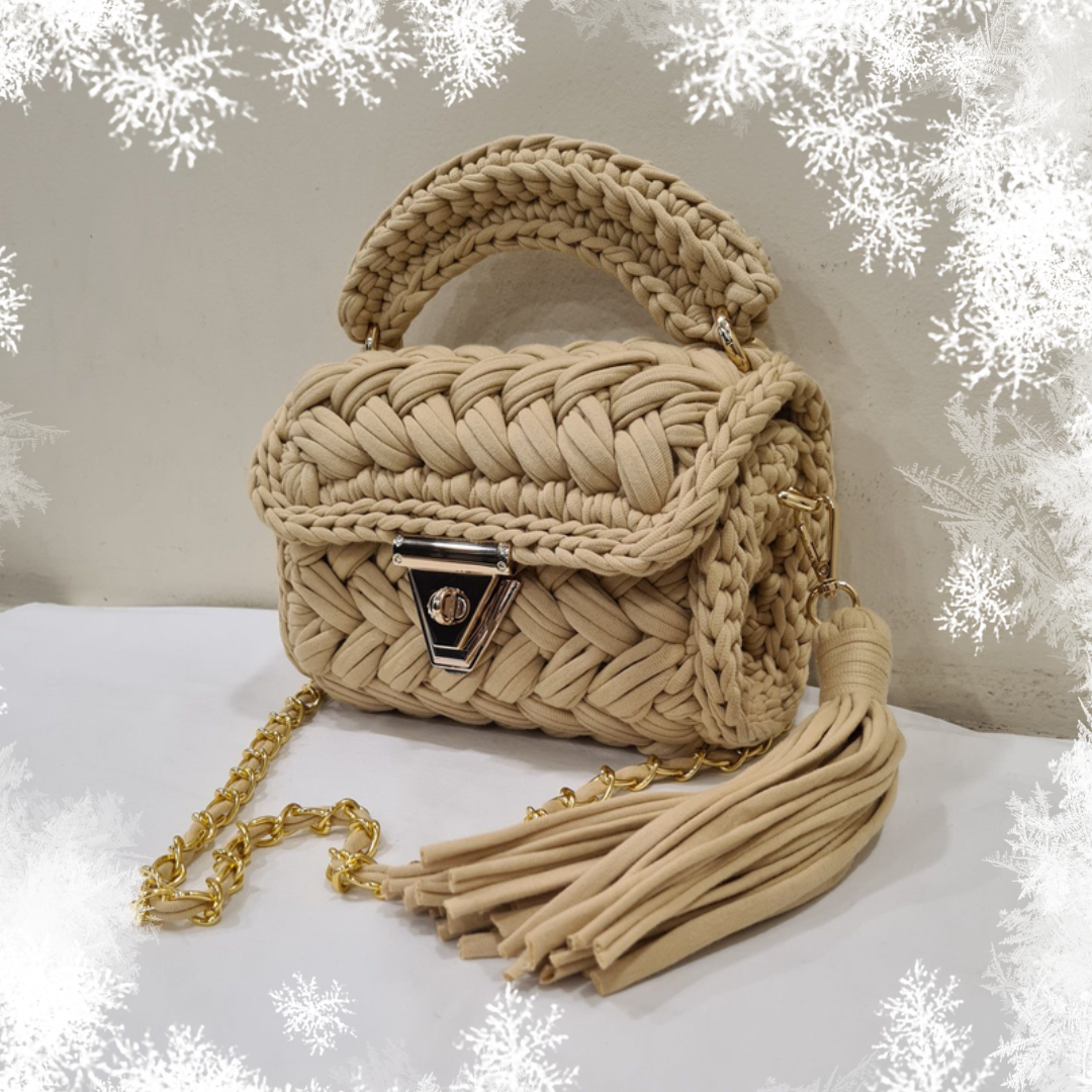 Shiroli Handmade Designer Beige Bag-Image2