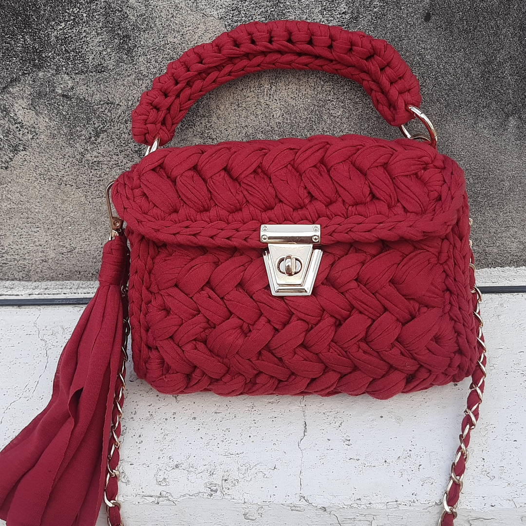 Shiroli Handmade Designer Burgundy Love Bag - Image 1