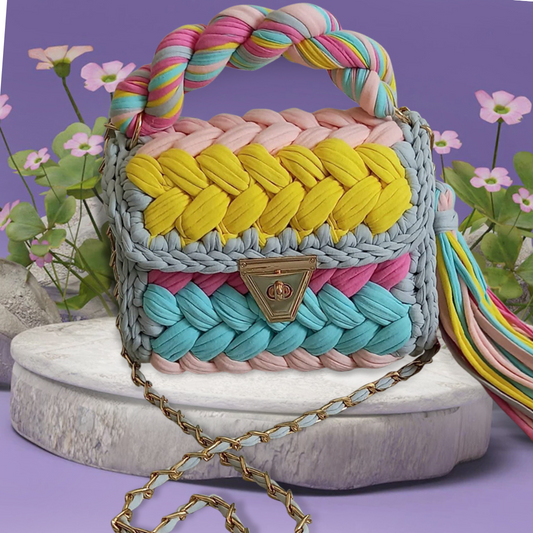 Shiroli crochet Handmade Designer Color-Burst Bag - Image 1