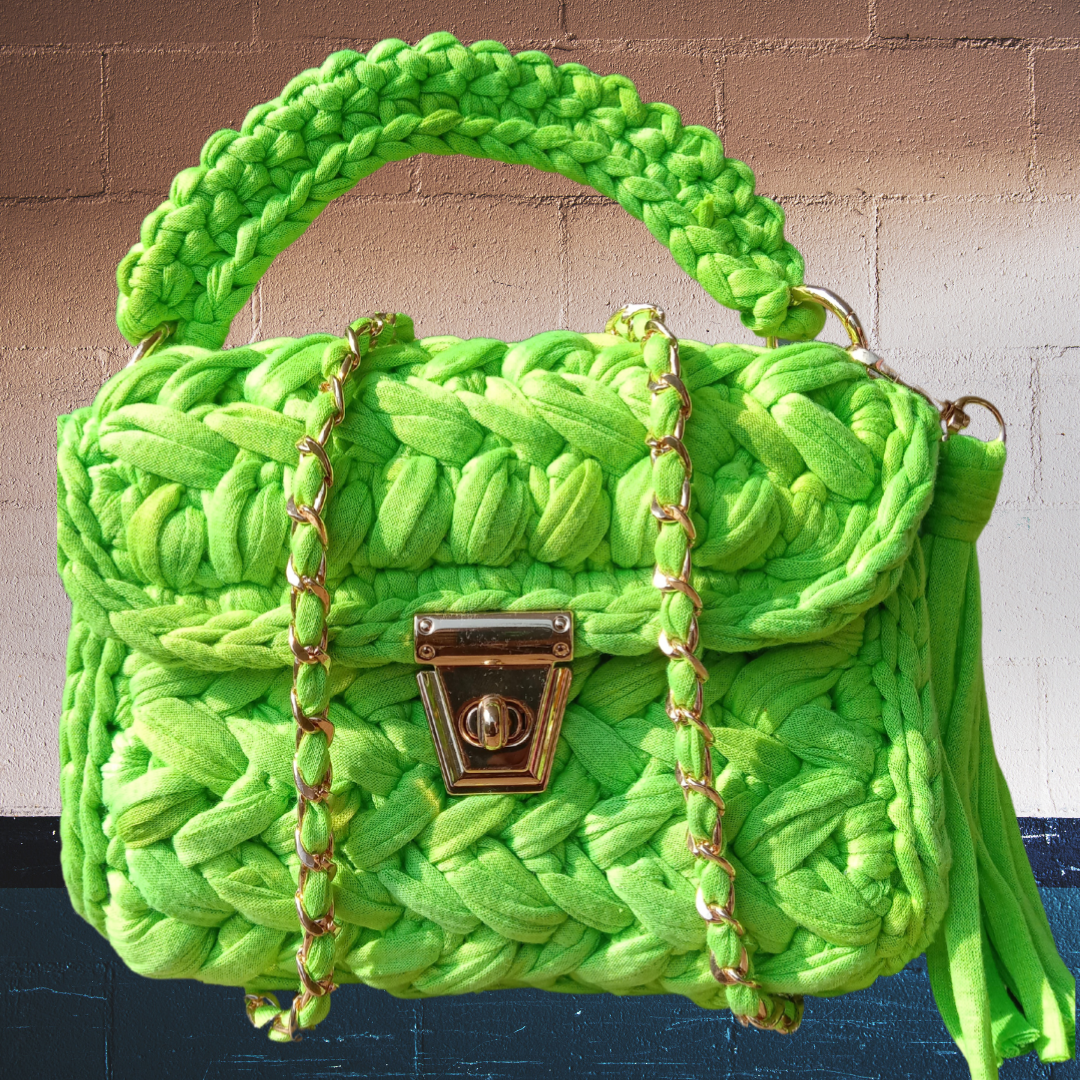 Shiroli Handmade Designer Lawn Green Bag - Image 1