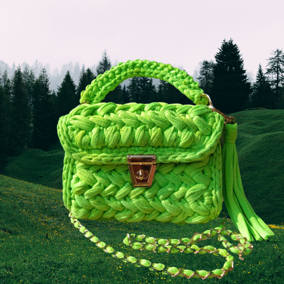 Shiroli Handmade Designer Lawn Green Bag - Image 6