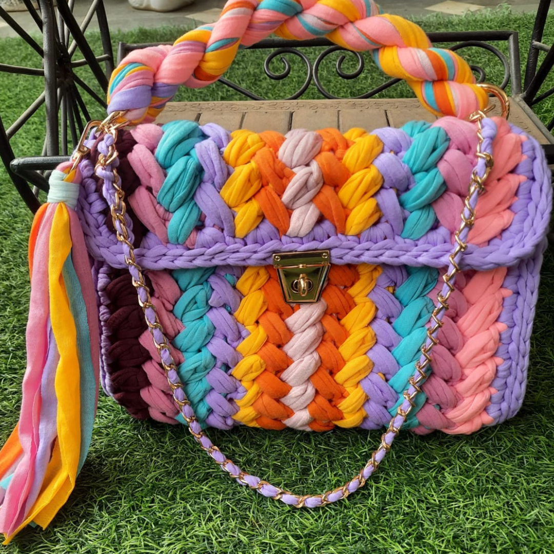 Shiroli Handmade Designer Multi-Color Super Bag - Image 3