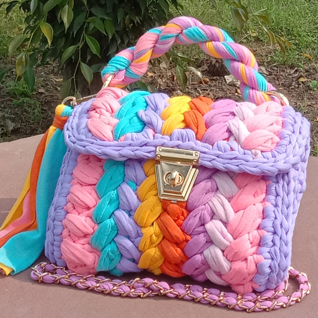 Shiroli Handmade Designer particolored Bag - Image 3